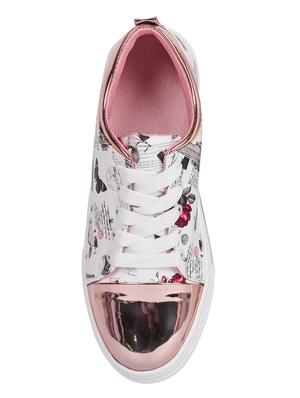 white lace-up sneakers - 16757101 - Standard Image - 4