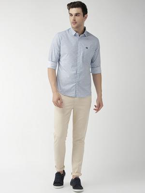 light blue printed casual shirt - 16759902 - Standard Image - 4