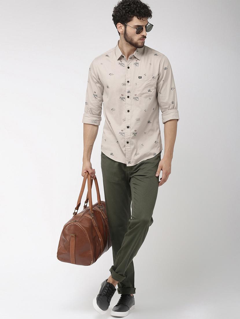 beige printed casual shirt - 16759913 - Zoom Image - 4