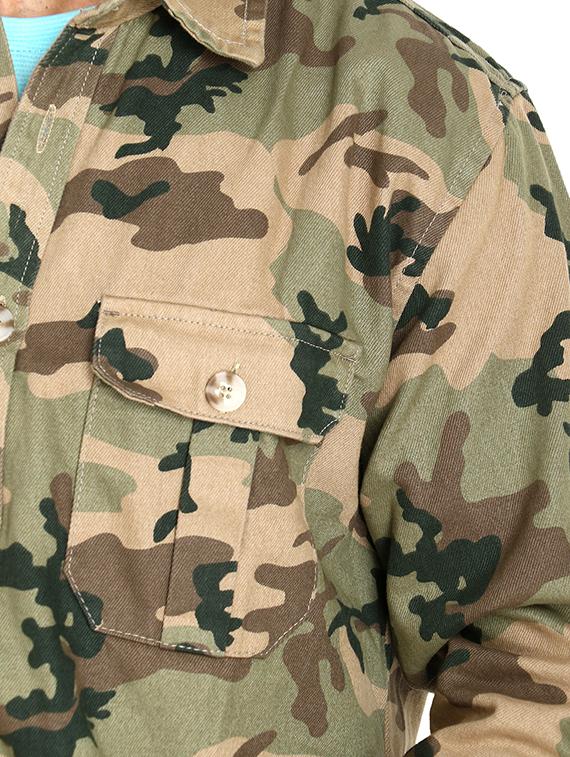 green camouflage printed casual shirt - 16760307 - Zoom Image - 4