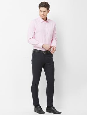 navy blue solid flat front formal trouser - 16762747 - Standard Image - 4