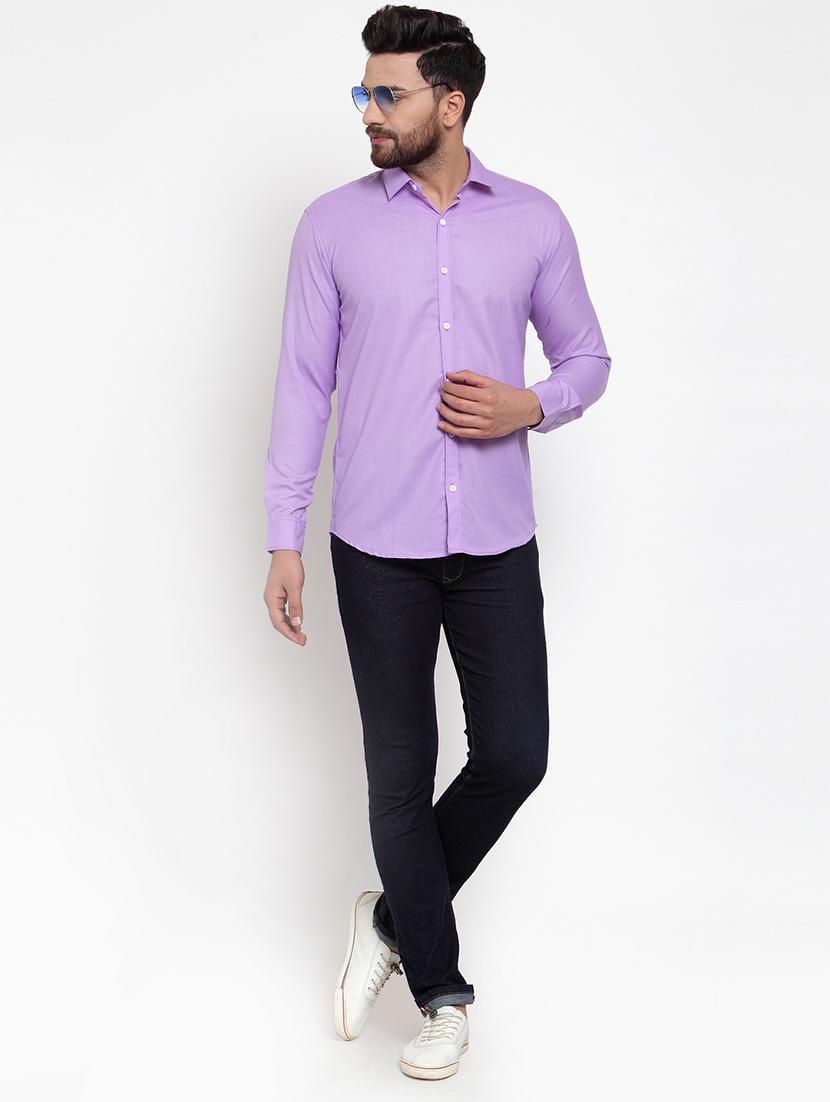 purple solid casual shirt - 16762850 - Zoom Image - 4