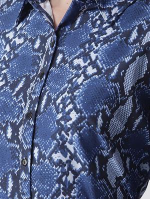 high low snake print belted dress - 16763527 - Standard Image - 4