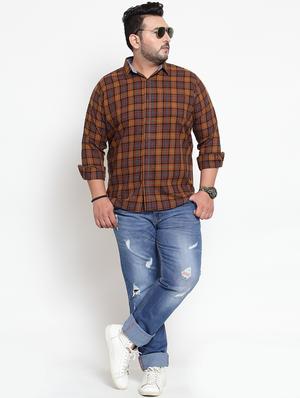 brown checkered casual shirt - 16763629 - Standard Image - 4