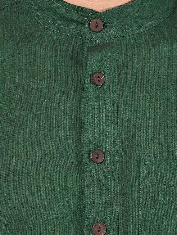green solid long kurta - 16763825 - Zoom Image - 4