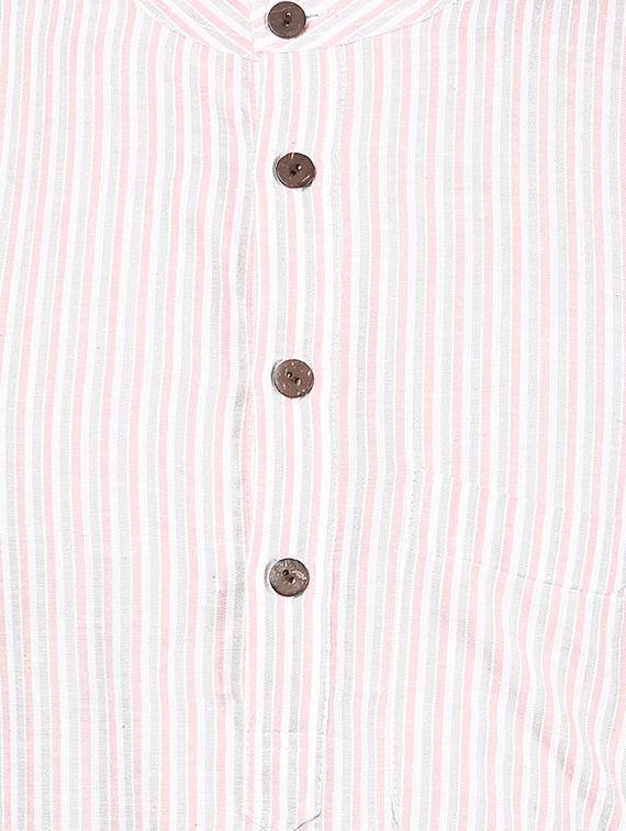 white striped long kurta - 16763828 - Zoom Image - 4