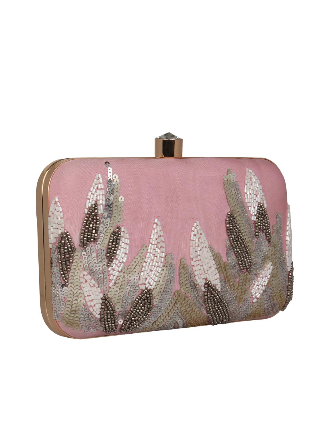 pink faux silk box clutch - 16764062 - Zoom Image - 4