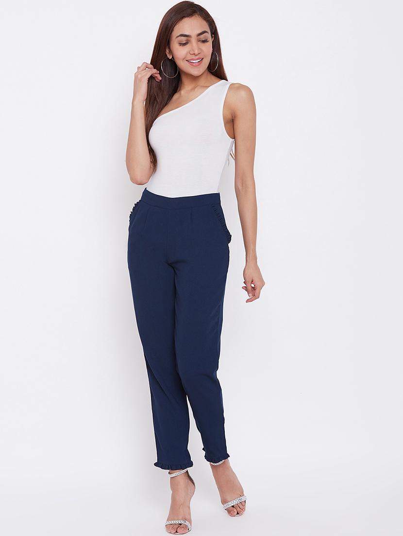 high rise pleated hem trouser - 16764365 - Zoom Image - 4