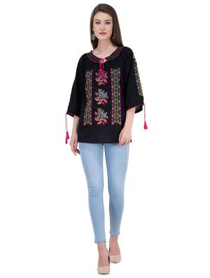 tie knot embroidered tunic - 16764678 - Standard Image - 4