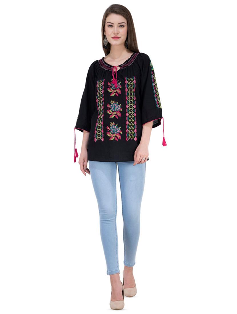 tie knot embroidered tunic - 16764678 - Zoom Image - 4