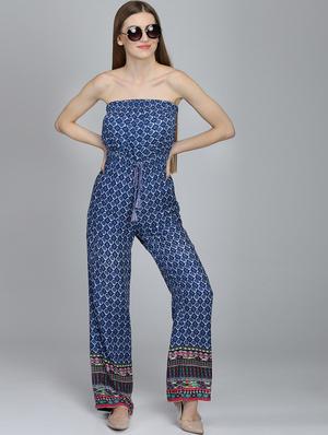 cut out detail printed tube jumpsuit - 16764730 - Standard Image - 4