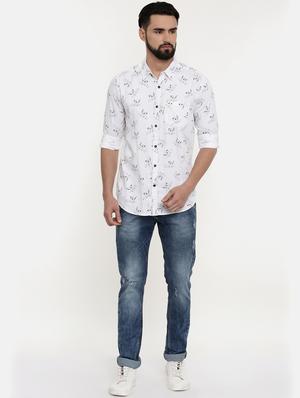 white printed casual shirt - 16765445 - Standard Image - 4