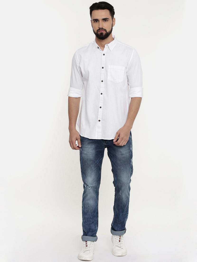 white solid casual shirt - 16765531 - Zoom Image - 4