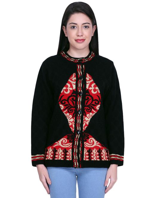 mandarin neck printed cardigan - 16767850 - Standard Image - 1