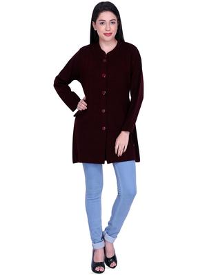 mandarin neck solid cardigan - 16767855 - Standard Image - 4