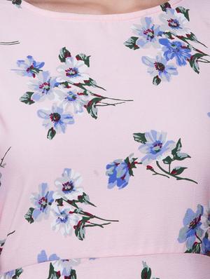 cold shoulder floral a-line dress - 16768174 - Standard Image - 4