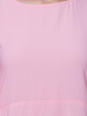 cold shoulder color block a-line dress - 16768182 - Standard Image - 4