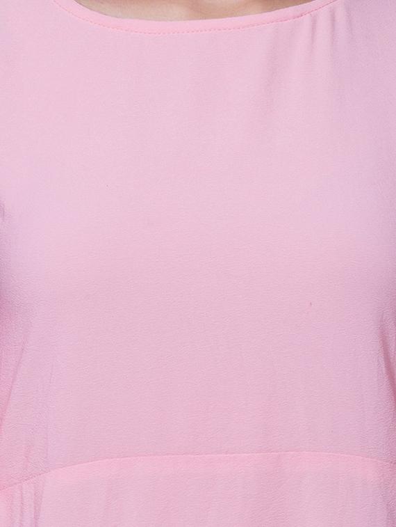 cold shoulder color block a-line dress - 16768182 - Zoom Image - 4
