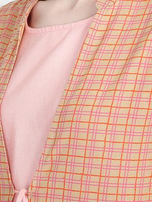 checkered layered kurta - 16768573 - Standard Image - 4