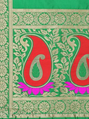 self design banarasi dupatta - 16769102 - Standard Image - 4