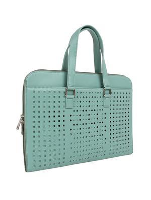 green leatherette regular laptop bag - 16769527 - Standard Image - 4