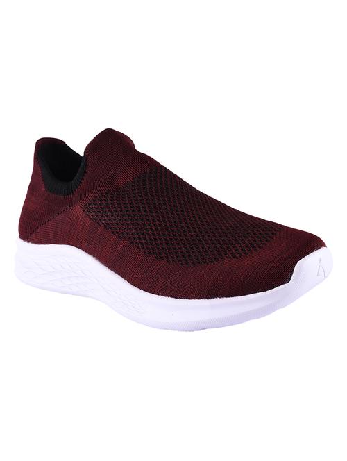 maroon fabric slipon sport shoes - 16770411 - Standard Image - 1