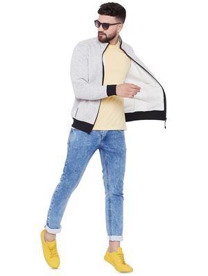 grey solid casual jacket - 16770794 - Standard Image - 4