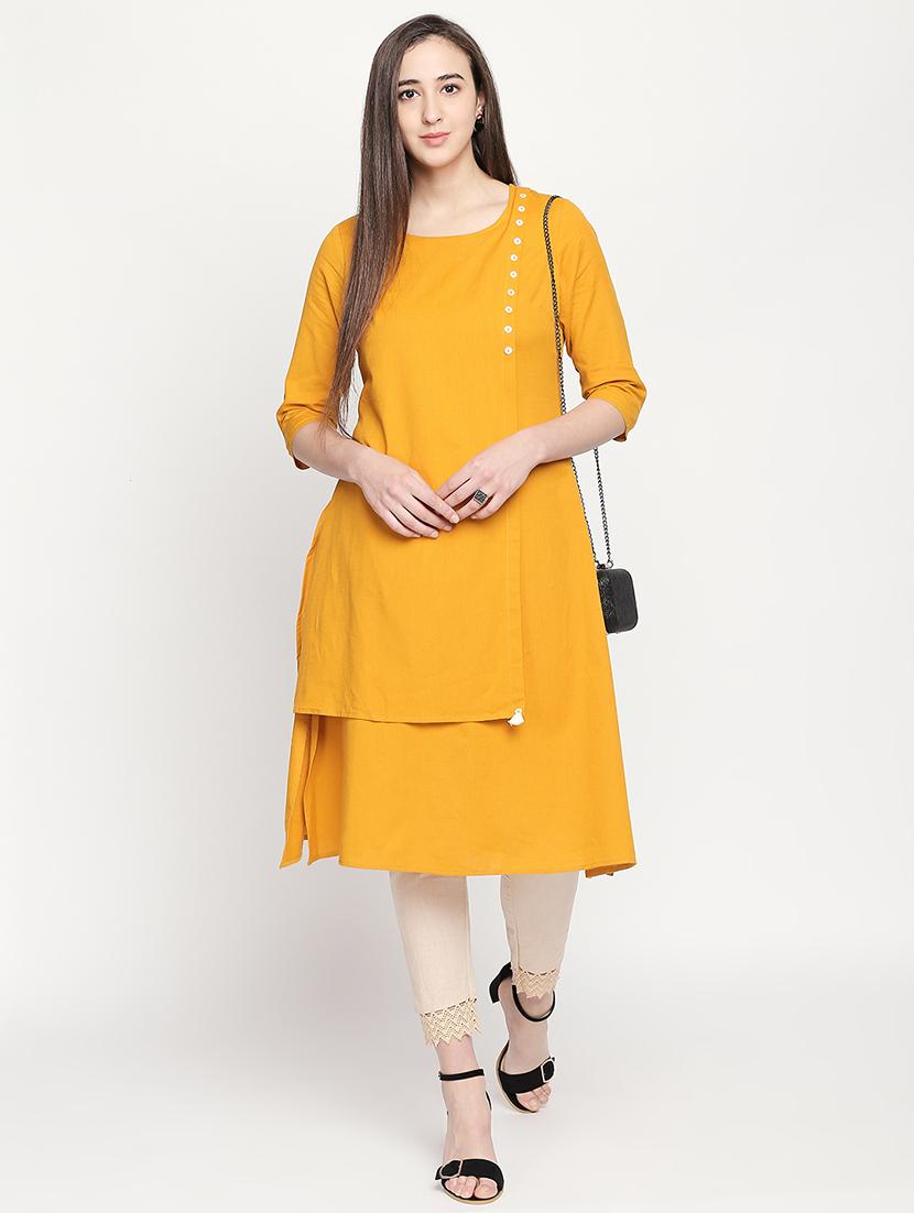 solid layered kurta - 16771061 - Zoom Image - 4