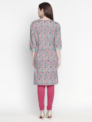 floral straight kurta - 16771064 - Standard Image - 4