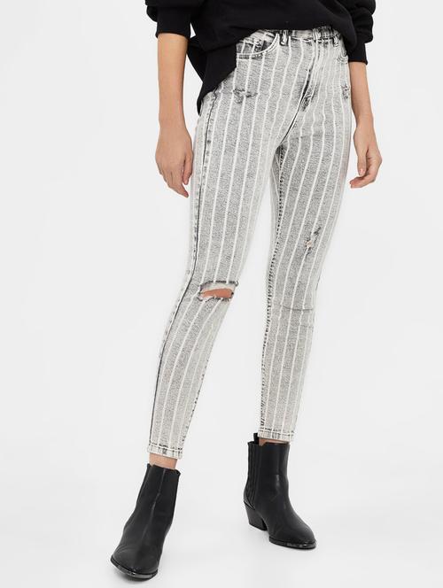 high rise knee slit striped jean - 16771493 - Very Small Image - 1