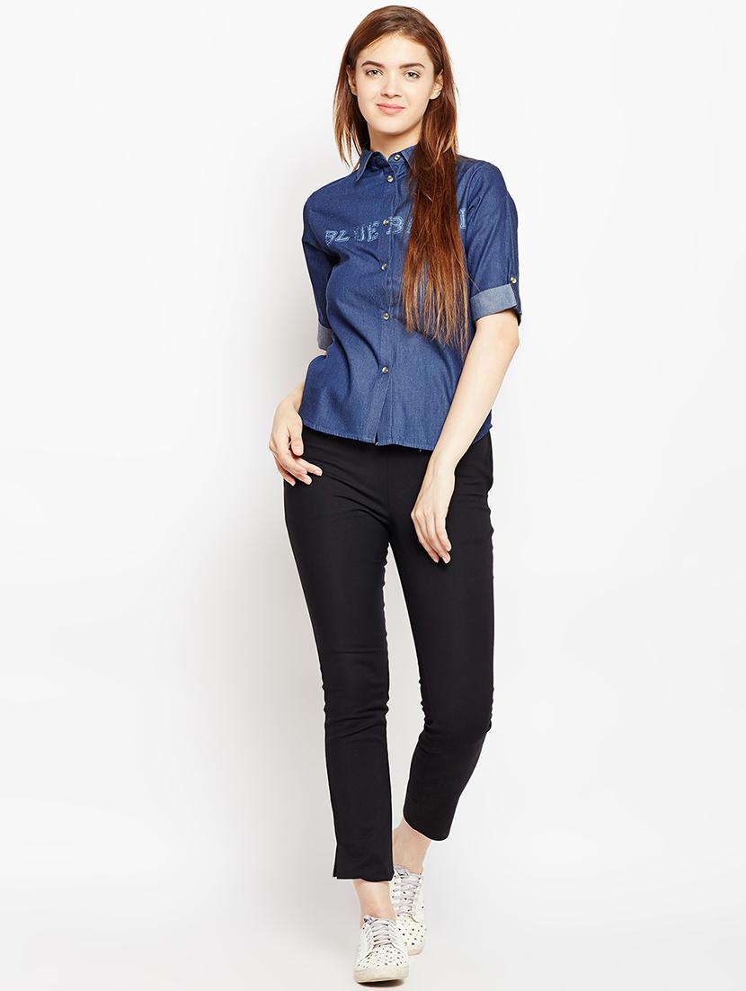 roll up sleeved denim shirt - 16771646 - Zoom Image - 4