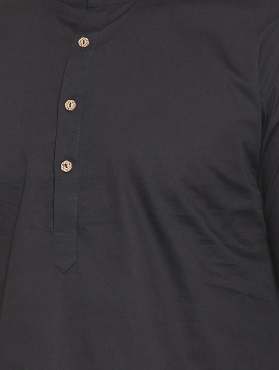 black solid asymmetric kurta - 16771782 - Zoom Image - 4