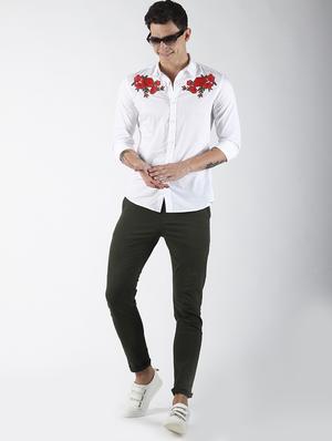 white solid casual shirt - 16771801 - Standard Image - 4