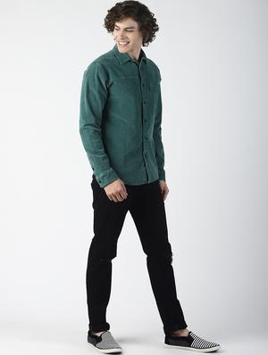 green solid casual shirt - 16771827 - Standard Image - 4