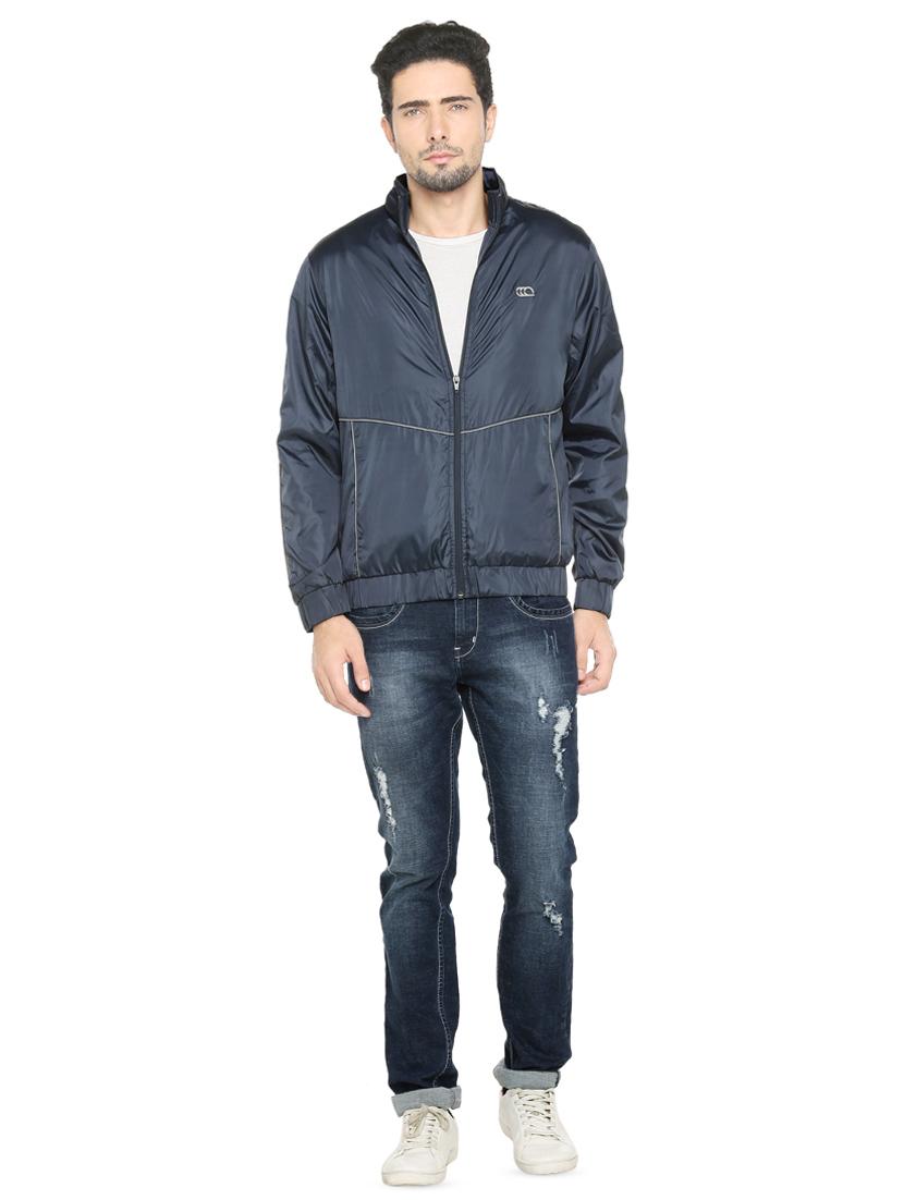 blue solid casual jacket - 16772350 - Zoom Image - 4