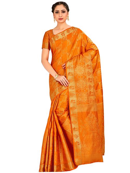 self design kanjivaram saree with blouse - 16772955 - Standard Image - 1