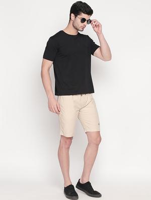 beige solid shorts - 16772997 - Standard Image - 4