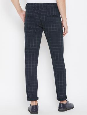 navy blue checkered chinos - 16773761 - Standard Image - 4