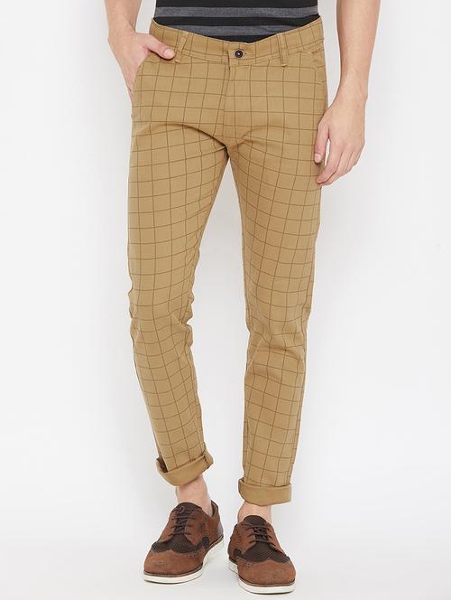beige checkered chinos - 16773764 - Standard Image - 1