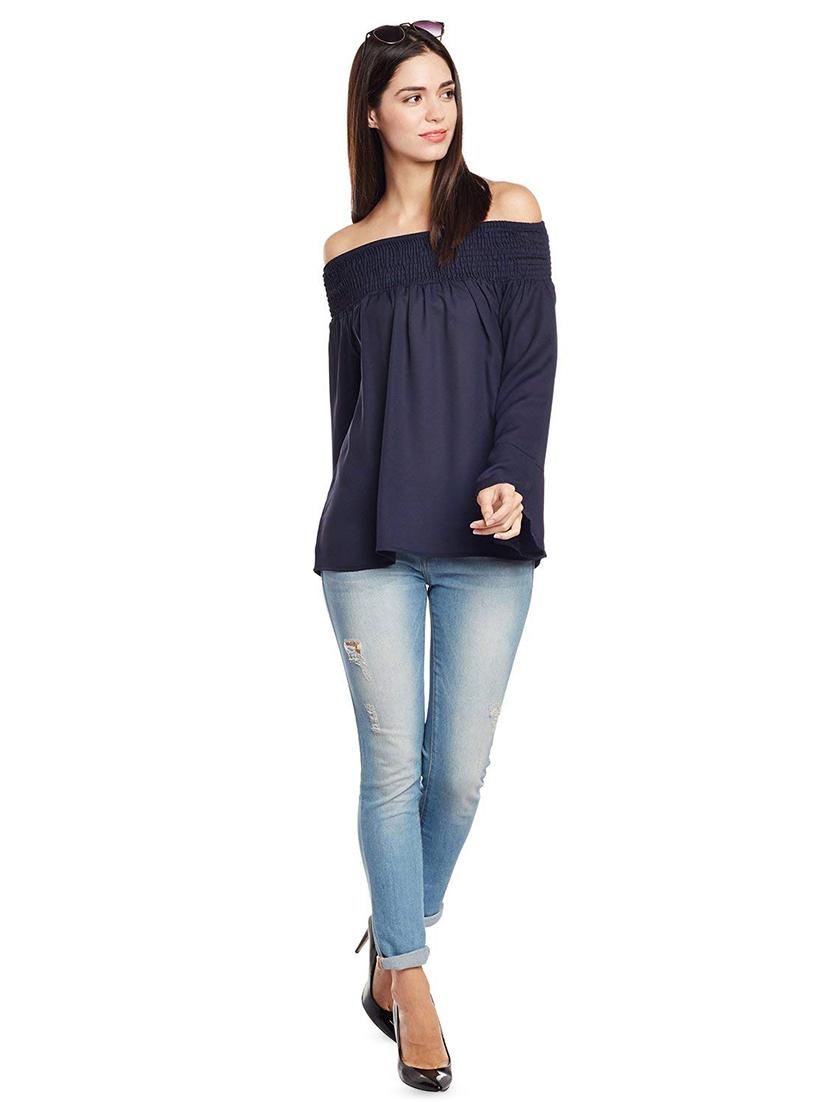 smocked off shoulder neck top - 16774128 - Zoom Image - 4