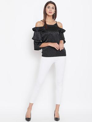 cold shoulder ruffle detail top - 16774129 - Standard Image - 4