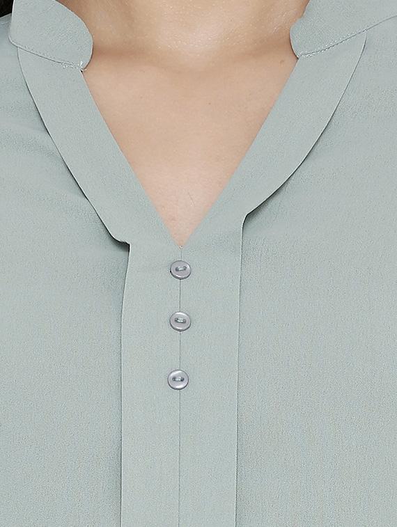 mandarin neck solid top - 16774168 - Zoom Image - 4