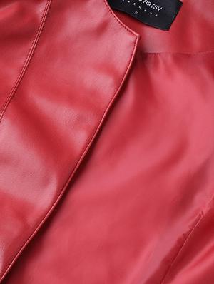 round neck leather jacket - 16774797 - Standard Image - 4
