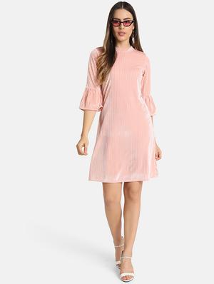 bell sleeved striped a-line dress - 16775279 - Standard Image - 4