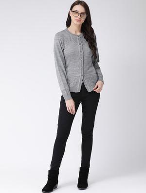 crew neck long sleeved cardigan - 16775392 - Standard Image - 4