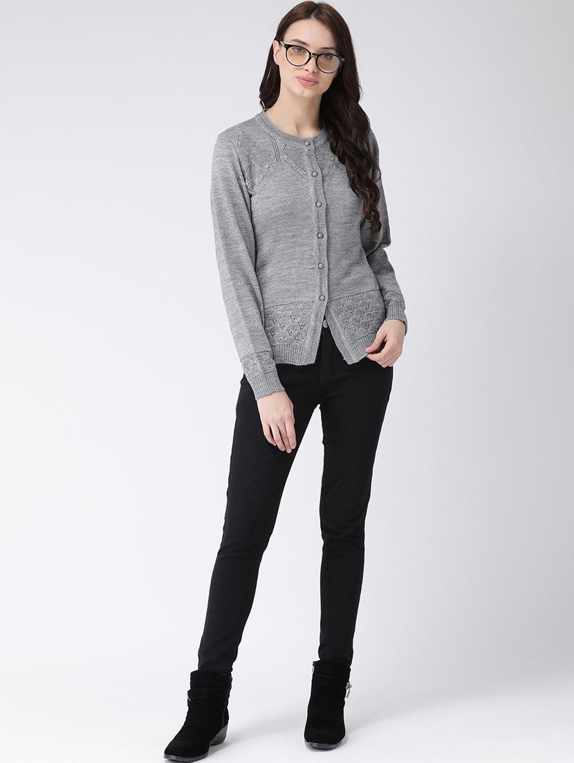 crew neck long sleeved cardigan - 16775392 - Zoom Image - 4