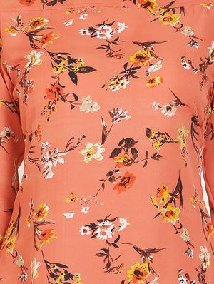 cold shoulder floral a-line dress - 16776886 - Standard Image - 4