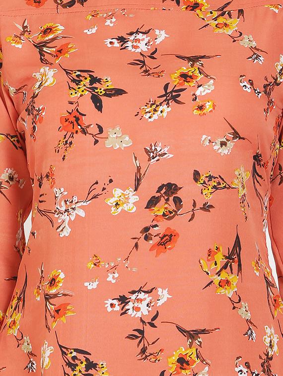 cold shoulder floral a-line dress - 16776886 - Zoom Image - 4