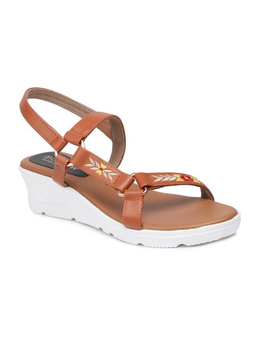 tan back strap wedges - 16779542 - Standard Image - 1