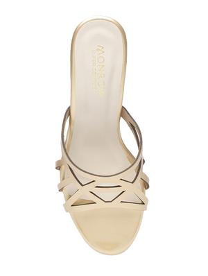 gold slip on sandals - 16779771 - Standard Image - 4